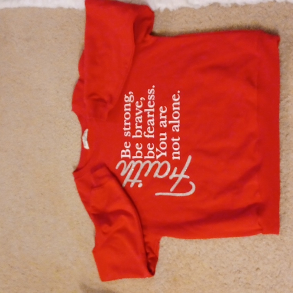 Red inspirational sweat shirt